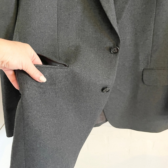Yves Saint-Laurent Vintage Designer Blazer Tailored Wool 2-Button Gray 42R - Picture 8 of 13